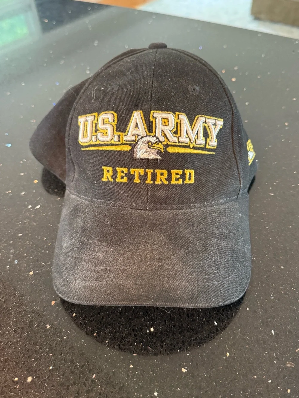 U.S. Army Retired Black Embroidered Hat